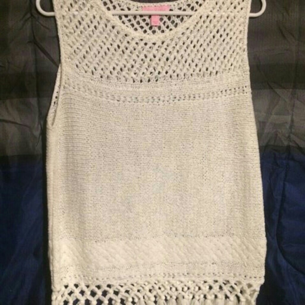 Sweater tank with fringe